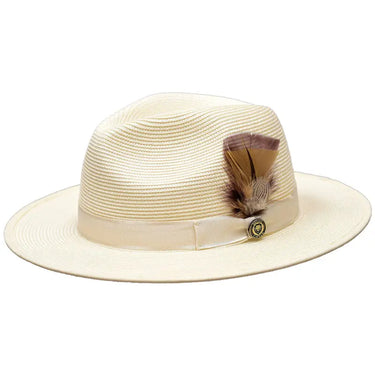 Bruno Capelo Michaelangelo Wide Brim Straw Fedora in Ivory