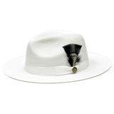 Bruno Capelo Michaelangelo Wide Brim Straw Fedora in White