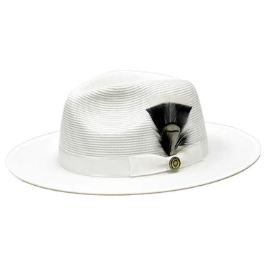 Bruno Capelo Michaelangelo Wide Brim Straw Fedora in White