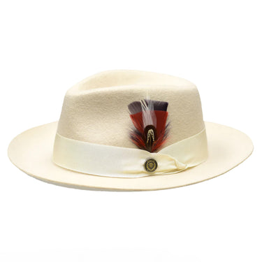 Bruno Capelo Milan Raw Edge Fedora in Bone