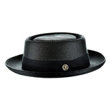 Bruno Capelo Monoco Straw Pork Pie in Black