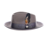 Bruno Capelo New Yorker Wool Felt Fedora Hat in Charcoal Grey