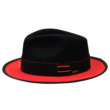 Bruno Capelo Outcast 2-Tone Wool Fedora in Black / Red