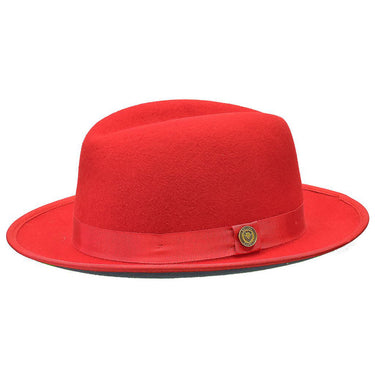 Bruno Capelo Princeton Color Bottom Center Dent Wool Fedora in Red / Black