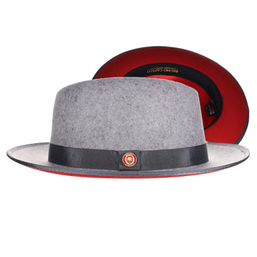 Bruno Capelo Princeton Wool Red Bottom Hat in Heather Grey / Red
