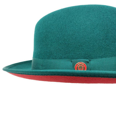 Bruno Capelo Princeton Wool Red Bottom Hat in Green / Red #color_ Green / Red