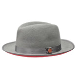 Bruno Capelo Princeton Wool Red Bottom Hat in Steel / Red