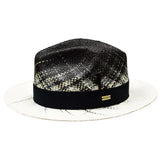 Bruno Capelo Rafi Hand-Dyed Straw Fedora in Black / White