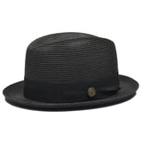 Bruno Capelo Romeo Center Dent Straw Fedora in Black