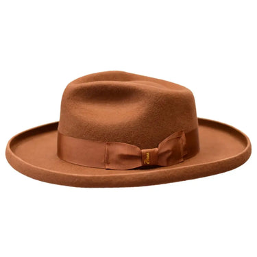 Bruno Capelo The Rebel Wide Brim Wool Fedora in Cognac
