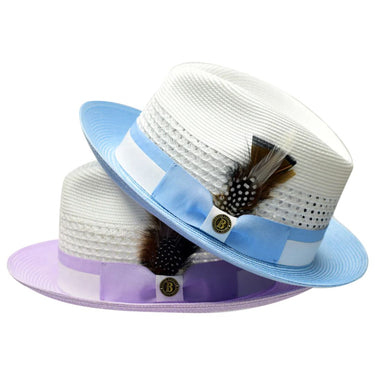 Bruno Capelo The Rocco Pinch Front Straw Fedora in #color_