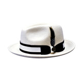 Bruno Capelo Zane Wool Fedora in Ivory / Black