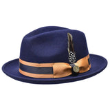 Bruno Capelo Zane Wool Fedora in Navy / Camel