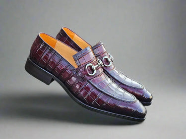 Carrucci Shoes Buckle Loafer Gator Embossed Leather — view 8