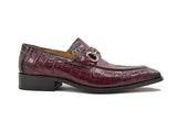 Carrucci Shoes Buckle Loafer Gator Embossed Leather — view 9
