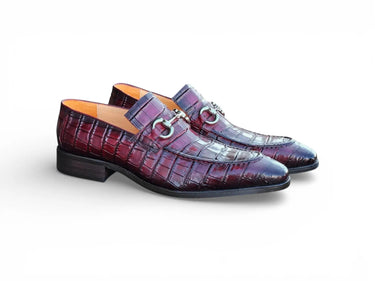 Carrucci Shoes Buckle Loafer Gator Embossed Leather — view 7