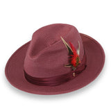 Ferrecci Tapa in Burgundy Crushable Straw Fedora