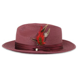 Ferrecci Tapa in Burgundy Crushable Straw Fedora