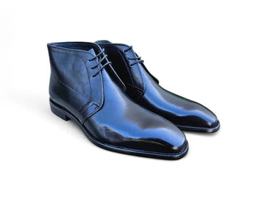 Burnished Calfskin Chukka Boot in Black