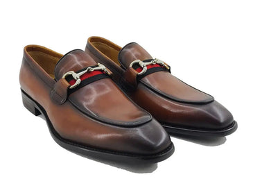 Carrucci Shoes Burnished Calfskin Slip-On Loafer in Whisky