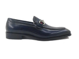 Carrucci Shoes Burnished Calfskin Slip-On Loafer in Navy