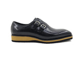 Carrucci Shoes Burnished Double Monk Whole Cut Shoe