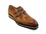Carrucci Shoes Burnished Double Monk Whole Cut Shoe
