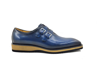 Carrucci Shoes Burnished Double Monk Whole Cut Shoe