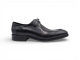 Carrucci Shoes Burnished Moc Toe Monk Strap Loafer in Black