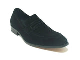 Carrucci Shoes Burnished Suede Penny Loafer in Black