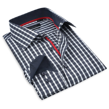 Button-Up Shirt I Charcoal - Contemporary Fit - Contrast trimming