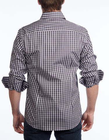 Button-Up Shirt I Charcoal - Contemporary Fit - Contrast trimming
