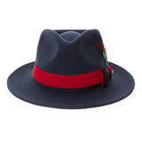 Ferrecci Grayson in Navy Australian Wool Red Bottom Fedora