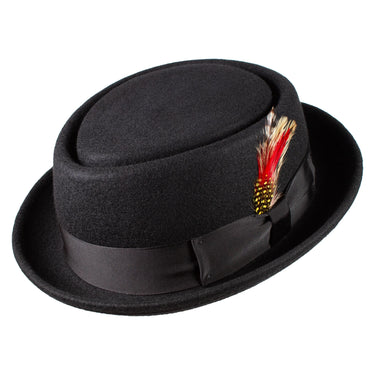 Capas Stingy in Black Wool Pork Pie Hat