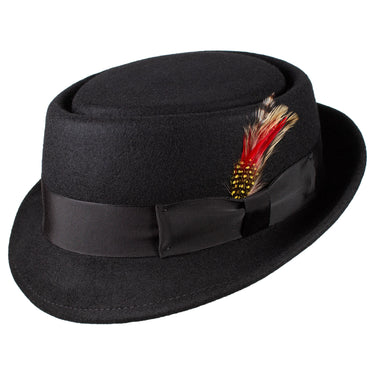 Capas Stingy in Black Wool Pork Pie Hat