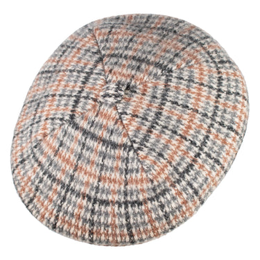 Capas Knit Golfer in Grey / Tan Houndstooth Wool Newsboy Cap