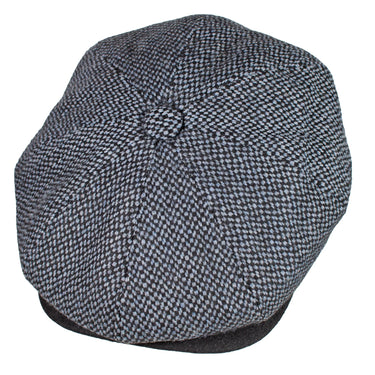 Capas Pebbled 8 Piece in Grey/Black Irish Tweed Newsboy Cap