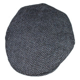 Capas Pebbled Ivy in Grey/Black Irish Tweed Flat Cap
