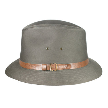 Capas Brushed Safari in Olive Leather Sun Hat