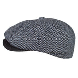 Capas Pebbled 8 Piece in Grey/Black Irish Tweed Newsboy Cap