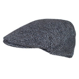 Capas Pebbled Ivy in Grey/Black Irish Tweed Flat Cap