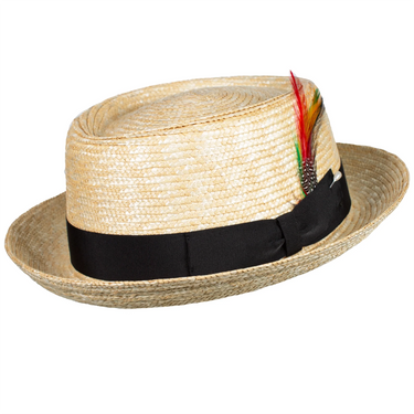 Capas Gino in Natural Wheat Italian Cotton Pork Pie Hat