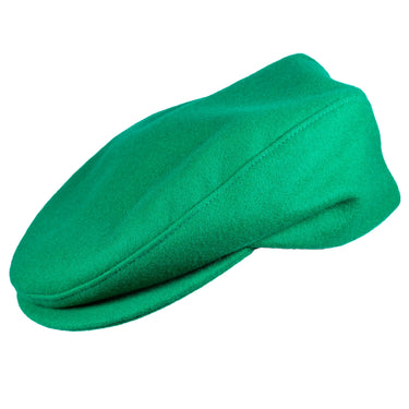 Capas Ivy Melton in Kelly Green Wool Flat Cap