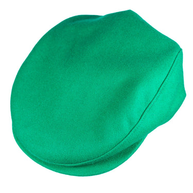 Capas Ivy Melton in Kelly Green Wool Flat Cap