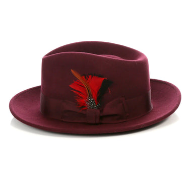 Ferrecci Crushable in Burgundy Australian Wool Fedora
