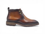 Calfskin Chukka Boot with Lug Sole in Cognac