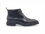 Calfskin Chukka Boot with Lug Sole in Black