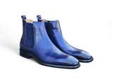 Calfskin Leather Chelsea Boot in Navy