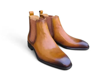 Calfskin Leather Chelsea Boot in Cognac