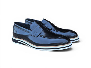 Carrucci Shoes Calfskin Penny Loafer Brown in Black
